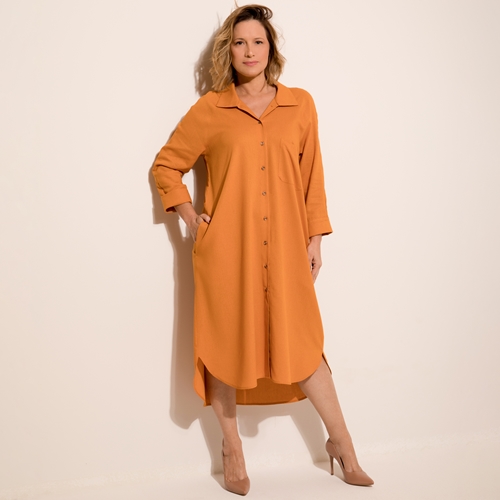 Vestido camisa longo Clearance